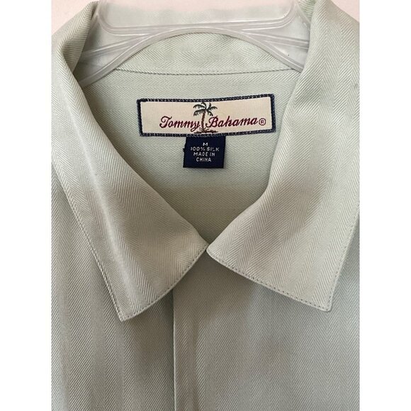 Tommy Bahama short sleeves button up green casual shirt men‎ size Medium - Picture 3 of 8